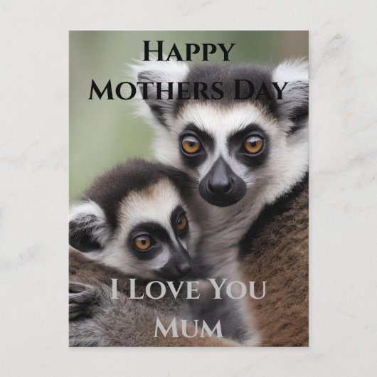 **"De liefde van een moeder: mama en Baby Lemur Kn Briefkaart (Voorkant)