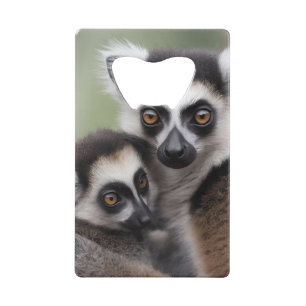 **"De liefde van een moeder: mama en Baby Lemur Kn Creditkaart Flessenopener
