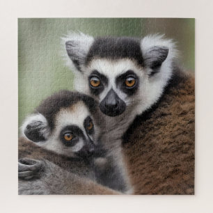 **"De liefde van een moeder: mama en Baby Lemur Kn Legpuzzel