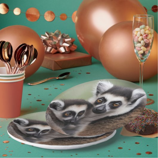 **"De liefde van een moeder: mama en Baby Lemur Kn Papieren Bordje (Multi)