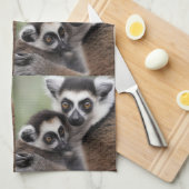 **"De liefde van een moeder: mama en Baby Lemur Kn Theedoek (Quarter Fold)