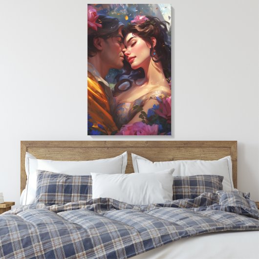 De liefde van een prins en prinses canvas afdruk (Insitu (Slaapkamer))