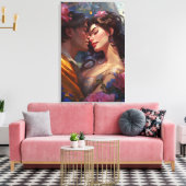 De liefde van een prins en prinses canvas afdruk (Insitu (Woonkamer))
