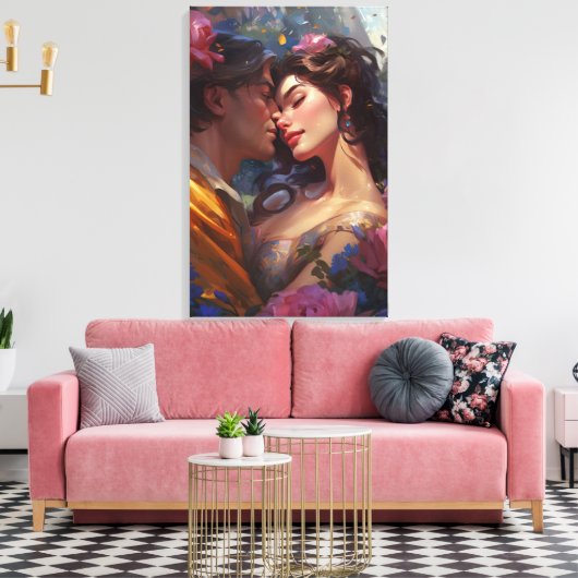 De liefde van een prins en prinses canvas afdruk (Insitu (Woonkamer))