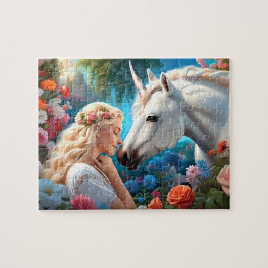 De liefde van een prinses voor haar eenhoorn legpuzzel (Horizontaal)
