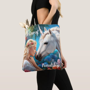 De liefde van een prinses voor haar eenhoorn tote bag