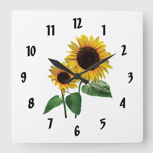 De Liefde van een van de Zonnebloem Mama Vierkante Klok (Voorkant)
