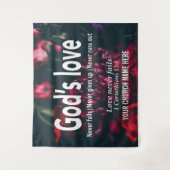 DE LIEFDE VAN GOD FAALT NOOIT 1 Kor 13:8 Kerk Wandkleed (Voorkant)