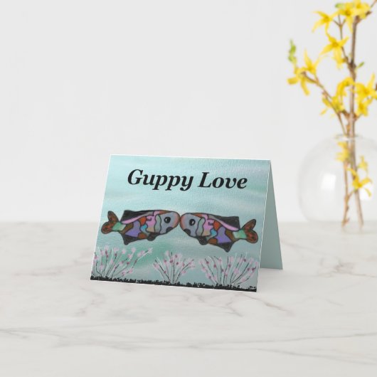 De Liefde van Guppy Kaart (Gele Bloem)