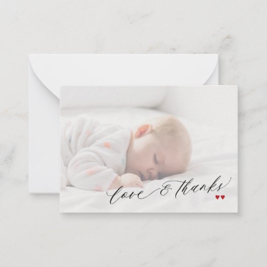 De liefde van het baby shower en het manuscriptfot notitiekaartje (Voorkant)