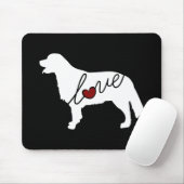 De Liefde van het golden retriever Muismat (Met muis)