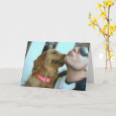 De Liefde van het puppy! Kaart (Gele Bloem)