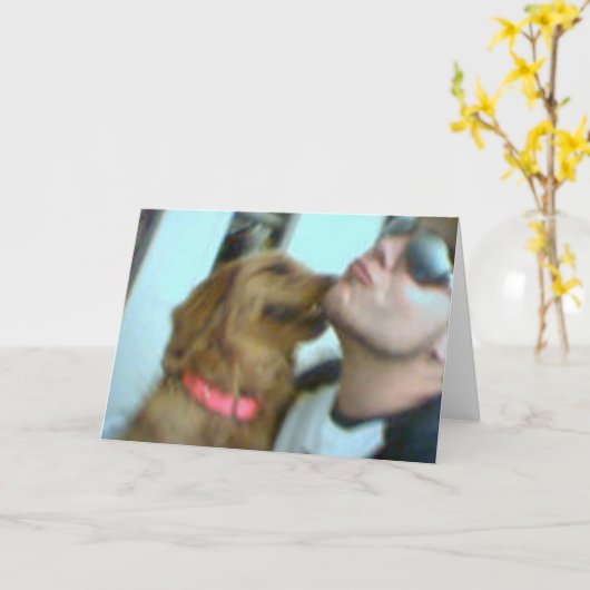 De Liefde van het puppy! Kaart (Gele Bloem)