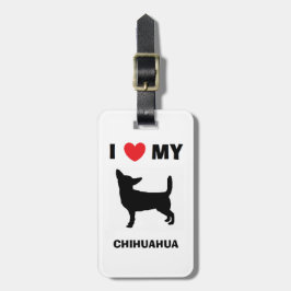 De "liefde van I" Bagagelabel Mijn Chihuahua