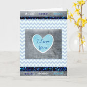 De 'liefde van I u" Blauwe en Grijze Mannelijke Kaart (Gele Bloem)