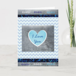 De 'liefde van I u" Blauwe en Grijze Mannelijke Kaart