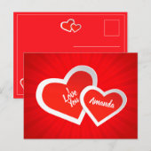 De "liefde van I u" de Leuke Harten van Valentijn. Briefkaart (Voorkant / Achterkant)