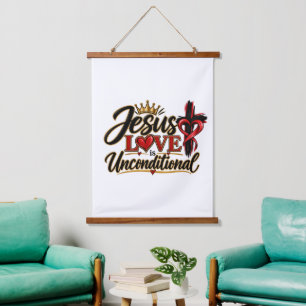 De liefde van Jezus is onvoorwaardelijk Hangend Wandkleed