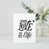 De Liefde van Mijn Leven – Romantisch Typografie O Briefkaart (Staand voorkant)