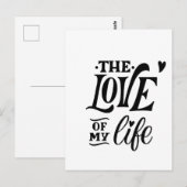 De Liefde van Mijn Leven – Romantisch Typografie O Briefkaart (Voorkant / Achterkant)