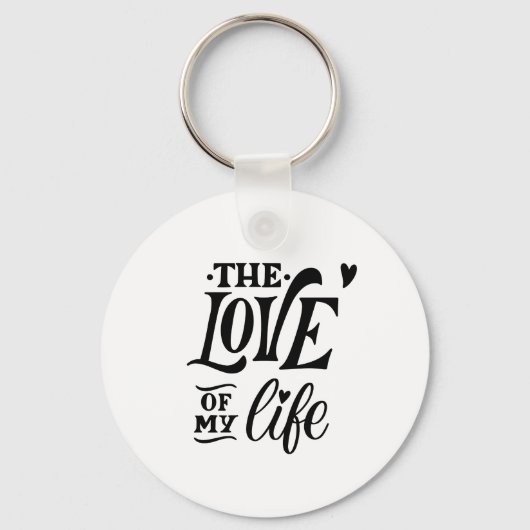 De Liefde van Mijn Leven – Romantisch Typografie O Sleutelhanger (Voorkant)