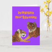 De Liefde van Purrfect van de tijger Kaart (Gele Bloem)