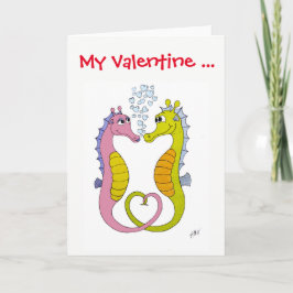 De Liefde van Seahorse Feestdagen Kaart