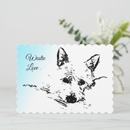 De Liefde van Westie, het Hoogland Terrier van het Feestdagenkaart (Staand voorkant)