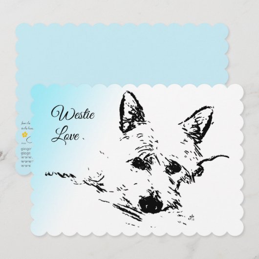 De Liefde van Westie, het Hoogland Terrier van het Feestdagenkaart (Voorkant / Achterkant)