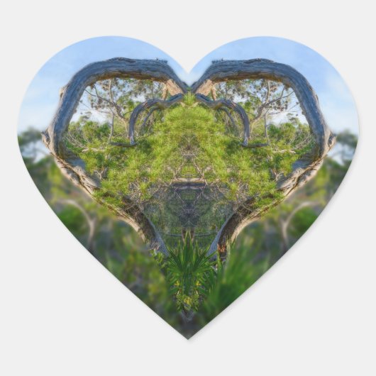 De liefde voor Natuur Hart Sticker (Voorkant)