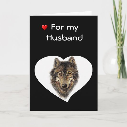 De liefde & waardeert de Wolf Valentijn van de Feestdagen Kaart (Voorkant)