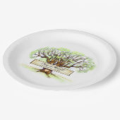 De liefdesboombruiloft Gepersonaliseerd papieren B Papieren Bordje (Gekanteld)