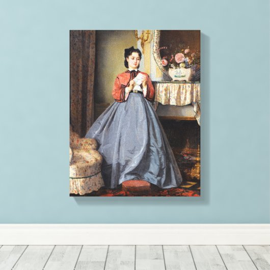 De liefdesbrief van August Toulmouche Canvas Afdruk (Insitu (Houten vloer))