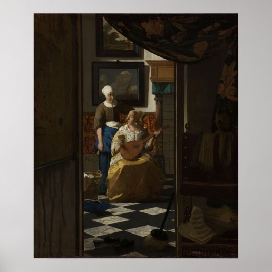 De liefdesbrief - Vermeer (Rijksmuseum) Poster (Voorkant)