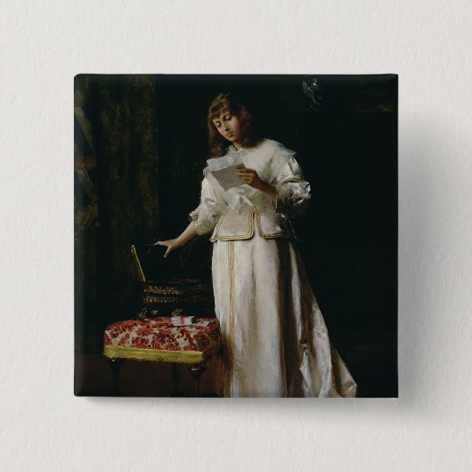 De liefdesbrief vierkante button 5,1 cm (Voorkant)