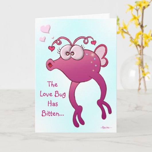 De liefdesbug heeft gebeten kaart (Gele Bloem)
