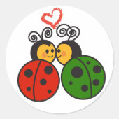 De liefdesbugs ronde sticker (Voorkant)