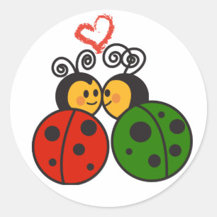 De liefdesbugs ronde sticker