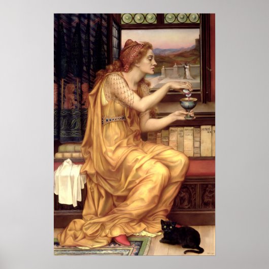 De liefdesdrank door Pre-Raphaelite Evelyn de Morg Poster (Voorkant)