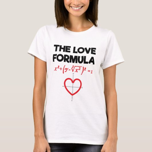 De liefdesformule Funny Valentijnsdag Wiskunde Lov T-shirt (Voorkant)