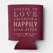 De liefdesgelach van het huwelijk is gelukkig ooit blikjeskoeler (Achterkant)