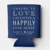 De liefdesgelach van het huwelijk is gelukkig ooit blikjeskoeler (Achterkant)