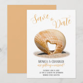 De Liefdeshart Schelp, Trouwen, Bewaar De Datum Save The Date (Voorkant / Achterkant)