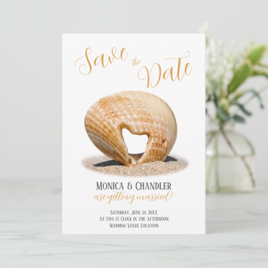 De Liefdeshart Schelp, Trouwen, Save The Date (Staand voorkant)