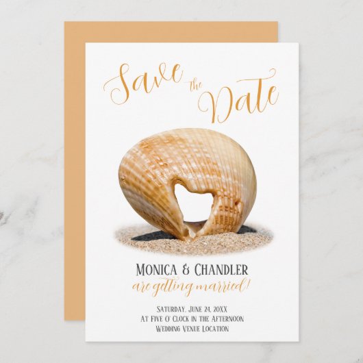 De Liefdeshart Schelp, Trouwen, Save The Date (Voorkant / Achterkant)