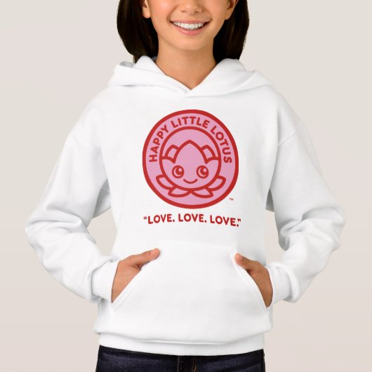 De liefdeshoodie voor meisjes. (Voorkant)