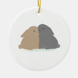 De Liefdeskonijnen  Keramisch Ornament
