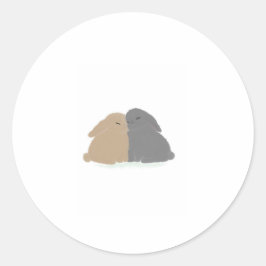 De Liefdeskonijnen! Ronde Sticker