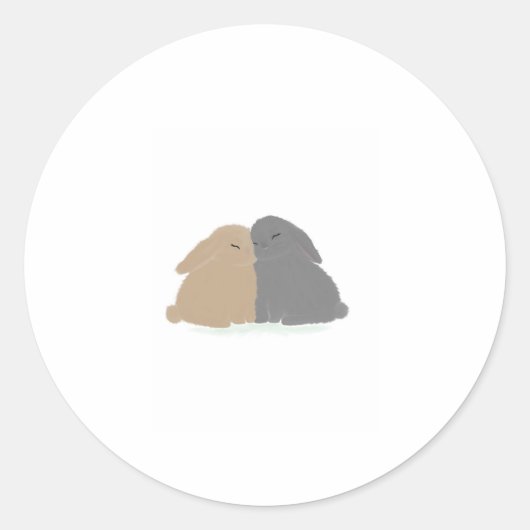 De Liefdeskonijnen! Ronde Sticker (Voorkant)