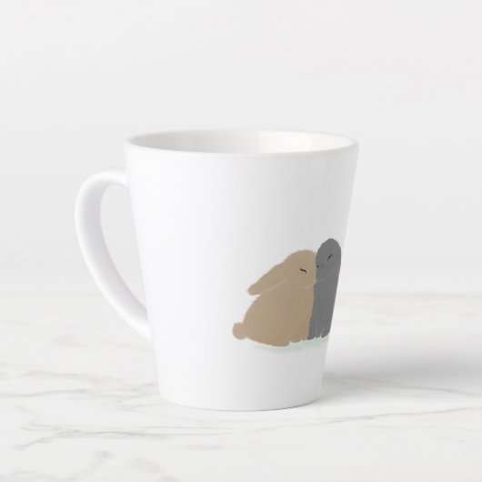 De liefdeskonijntjes! latte mok (Linkerhoek)